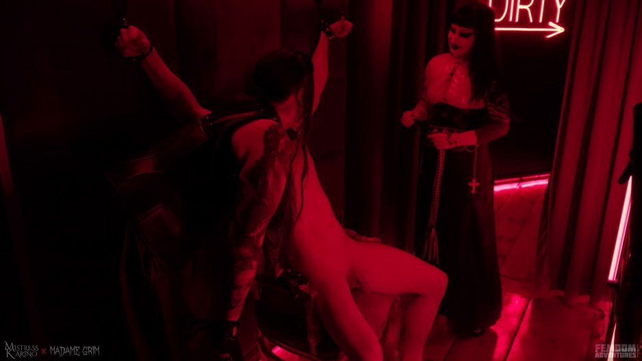 Femdom Adventures - Madame Grim, Mistress Karino - Dark Room CBT and BDSM Punishment at the Party